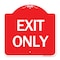 Signmission Designer Series Sign-Exit Only, Red & White Aluminum Architectural Sign, 18" H, 18" L, RW-1818-24471 A-DES-RW-1818-24471 - alternate 1